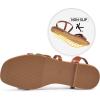 imageTrary Sandals for Women Womens Sandals Shoes Square Open Toe Cute Strappy Womens Flats Sandals for Dressy Beach Summer Wedding Comfortable Casual Sandalias De MujerPu Brown