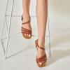imageTrary Sandals for Women Womens Sandals Shoes Square Open Toe Cute Strappy Womens Flats Sandals for Dressy Beach Summer Wedding Comfortable Casual Sandalias De MujerPu Brown