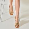imageTrary Sandals for Women Womens Sandals Shoes Square Open Toe Cute Strappy Womens Flats Sandals for Dressy Beach Summer Wedding Comfortable Casual Sandalias De MujerPu Gold
