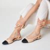 imageTrary Slingback Flats for Women Black Dressy Comfortable Round Square Toe Shoes Work Office Casual Ankle Strap Dress FlatsNude Pu