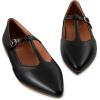imageTrary Womens Black Mary Jane TStrap Ballet Flats Pointed Toe Comfortable Adjustable Buckle Business Casual US Size 712Black Pu