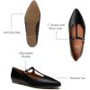 imageTrary Womens Black Mary Jane TStrap Ballet Flats Pointed Toe Comfortable Adjustable Buckle Business Casual US Size 712Black Pu