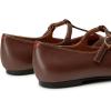 imageTrary Womens Black Mary Jane TStrap Ballet Flats Pointed Toe Comfortable Adjustable Buckle Business Casual US Size 712Brown