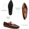 imageTrary Womens Black Mary Jane TStrap Ballet Flats Pointed Toe Comfortable Adjustable Buckle Business Casual US Size 712Brown