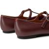 imageTrary Womens Black Mary Jane TStrap Ballet Flats Pointed Toe Comfortable Adjustable Buckle Business Casual US Size 712Wine Red