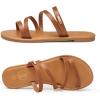 imageTrary Womens Flat SandalsStrappy Flip Flops DressyComfortable Slide for Girls SummerBrown