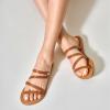 imageTrary Womens Flat SandalsStrappy Flip Flops DressyComfortable Slide for Girls SummerBrown