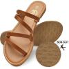 imageTrary Womens Flat SandalsStrappy Flip Flops DressyComfortable Slide for Girls SummerBrown
