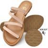 imageTrary Womens Flat SandalsStrappy Flip Flops DressyComfortable Slide for Girls SummerNude