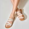 imageTrary Womens Flat SandalsStrappy Flip Flops DressyComfortable Slide for Girls SummerWhite