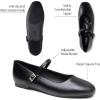 imageTrary Womens FlatsMary Jane Ballet Shoes for WomenSquare Toe Ankle Strap Flats for Women Comfortable Dress ShoesBlack
