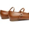 imageTrary Womens FlatsMary Jane Ballet Shoes for WomenSquare Toe Ankle Strap Flats for Women Comfortable Dress ShoesBrown