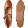 imageTrary Womens FlatsMary Jane Ballet Shoes for WomenSquare Toe Ankle Strap Flats for Women Comfortable Dress ShoesBrown