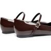 imageTrary Womens FlatsMary Jane Ballet Shoes for WomenSquare Toe Ankle Strap Flats for Women Comfortable Dress ShoesCoffee