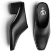 imageTrary Womens Mules Closed Square Toe Chunky Heel Mules Low Block Heel Backless Loafers Shoes Slip On Mules for Women Dress Party ShoesBlack