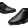 imageTrary Womens Mules Closed Square Toe Chunky Heel Mules Low Block Heel Backless Loafers Shoes Slip On Mules for Women Dress Party ShoesBlack