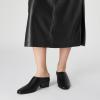 imageTrary Womens Mules Closed Square Toe Chunky Heel Mules Low Block Heel Backless Loafers Shoes Slip On Mules for Women Dress Party ShoesBlack