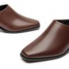 imageTrary Womens Mules Closed Square Toe Chunky Heel Mules Low Block Heel Backless Loafers Shoes Slip On Mules for Women Dress Party ShoesBrown