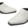 imageTrary Womens Mules Closed Square Toe Chunky Heel Mules Low Block Heel Backless Loafers Shoes Slip On Mules for Women Dress Party ShoesWhite