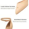 imageTrary Womens Pointed Toe PumpsAnkle Strap Buckle Closed Toe Chunky Block Heel PumpsDress Office Wedding Party Shoes for WomenNude Nubuck