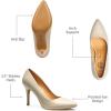 imageTrary Womens Slingback Pumps Black Heels Gold Heels Nude Pink Red Heels Pointed Toe High Heels for Women Sexy Stiletto Heels Buckle Ankle Strap Closed Toe Pumps Office Party Prom Dress ShoesNew Pu Nude