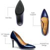 imageTrary Womens Slingback Pumps Black Heels Gold Heels Nude Pink Red Heels Pointed Toe High Heels for Women Sexy Stiletto Heels Buckle Ankle Strap Closed Toe Pumps Office Party Prom Dress ShoesPatentblue