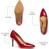 imageTrary Womens Slingback Pumps Black Heels Gold Heels Nude Pink Red Heels Pointed Toe High Heels for Women Sexy Stiletto Heels Buckle Ankle Strap Closed Toe Pumps Office Party Prom Dress ShoesPatentred