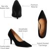 imageTrary Womens Slingback Pumps Black Heels Gold Heels Nude Pink Red Heels Pointed Toe High Heels for Women Sexy Stiletto Heels Buckle Ankle Strap Closed Toe Pumps Office Party Prom Dress ShoesAnubuck Black