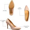 imageTrary Womens Slingback Pumps Black Heels Gold Heels Nude Pink Red Heels Pointed Toe High Heels for Women Sexy Stiletto Heels Buckle Ankle Strap Closed Toe Pumps Office Party Prom Dress ShoesFleshcolored