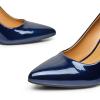 imageTrary Womens Slingback Pumps Black Heels Gold Heels Nude Pink Red Heels Pointed Toe High Heels for Women Sexy Stiletto Heels Buckle Ankle Strap Closed Toe Pumps Office Party Prom Dress ShoesPatentblue