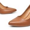 imageTrary Womens Slingback Pumps Black Heels Gold Heels Nude Pink Red Heels Pointed Toe High Heels for Women Sexy Stiletto Heels Buckle Ankle Strap Closed Toe Pumps Office Party Prom Dress ShoesNew Pu Brown