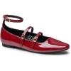 imageTrary Flat Shoes Women Square Toe Flats for Women ThreeStrap Metal Buckle Mary Jane Ballet Flats Comfortable Dressy Casual Slipon Work Daily Soft Flat ShoesWine Red