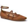 imageTrary Flat Shoes Women Square Toe Flats for Women ThreeStrap Metal Buckle Mary Jane Ballet Flats Comfortable Dressy Casual Slipon Work Daily Soft Flat ShoesSuede Brown