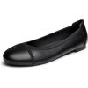 imageTrary Flats for Women Mary Jane Shoes Women Round Toe Ballet Flats Dress Shoes Casual Comfortable PU Leather Slip on LoafersPu Black