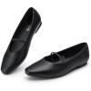 imageTrary Mary Jane Ballet Flats for Women  Comfortable Closed Toe Shoes With StrapBlack