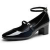 imageTrary Mary Jane Shoes Women Chunky Block Heels Mary Janes Dress Shoes for Women Close Cap Toe 22 Inch Womens Pumps Shoes with Buckle Double Strap Comfy Pumps for Office Party Casual WeddingBlack