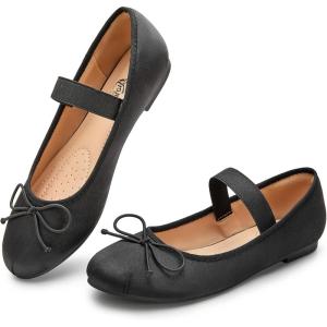 imageTrary Ballet Flats for Women Closed Round Toe Mary Jane Shoes Women Cute Bowknot NonSlip Dressy Shoes Elastic Strap Comfortable Womens Flats for AllYear Daily Work CausalBlack