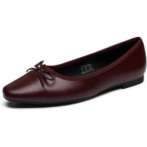 imageTrary Flat Shoes Women Pointed Toe Flats for Women TwoTone Cap Toe Ballet Flats Shoes Comfortable Dressy Casual Slipon Work Daily Soft Flat ShoesWine Red