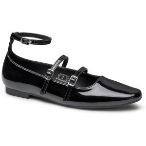 imageTrary Flat Shoes Women Square Toe Flats for Women ThreeStrap Metal Buckle Mary Jane Ballet Flats Comfortable Dressy Casual Slipon Work Daily Soft Flat ShoesBlack