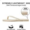 imageTrary Flip Flops for Women Round Toe Memory Foam Flats Summer Sandals for Women 2025 Vegan Leather Comfortable Womens Sandals Beach Essentials SlidesOffwhite
