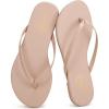 imageTrary Flip Flops for Women Round Toe Memory Foam Flats Summer Sandals for Women 2025 Vegan Leather Comfortable Womens Sandals Beach Essentials SlidesNude