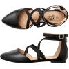 imageTrary Flats for Women Mary Jane Shoes Women Ballet Flats with Elastic Ankle Straps Comfortable Pointed Toe Dress Shoes for Office or Casual WearBlackpu