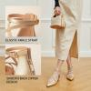 imageTrary Flats for Women Mary Jane Shoes Women Ballet Flats with Elastic Ankle Straps Comfortable Pointed Toe Dress Shoes for Office or Casual WearGold