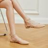 imageTrary Flats for Women Mary Jane Shoes Women Ballet Flats with Elastic Ankle Straps Comfortable Pointed Toe Dress Shoes for Office or Casual WearNude