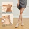 imageTrary Flats for Women Mary Jane Shoes Women Ballet Flats with Elastic Ankle Straps Comfortable Pointed Toe Dress Shoes for Office or Casual WearNude