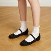 imageTrary Mary Jane Ballet Flats Black Flats for Women Ankle Strap Dressy Comfortable FlatsBlack Suede