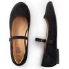 imageTrary Mary Jane Ballet Flats Black Flats for Women Ankle Strap Dressy Comfortable FlatsBlack Suede