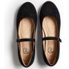 imageTrary Mary Jane Ballet Flats Black Flats for Women Ankle Strap Dressy Comfortable FlatsBlack Suede