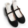 imageTrary Mary Jane Ballet Flats Black Flats for Women Ankle Strap Dressy Comfortable FlatsBlack Suede