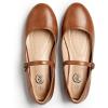 imageTrary Mary Jane Ballet Flats Black Flats for Women Ankle Strap Dressy Comfortable FlatsBrown